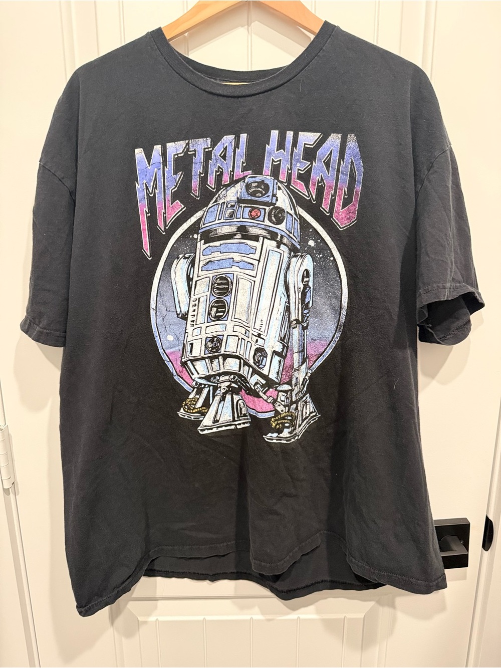 MAD Engine Black Graphic Tee with Pink and Blue Accents - Men